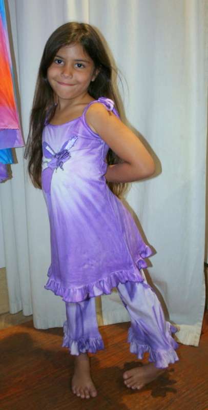 Hand painted Unicorn Tie-Dye dress PURPLE FAIRY