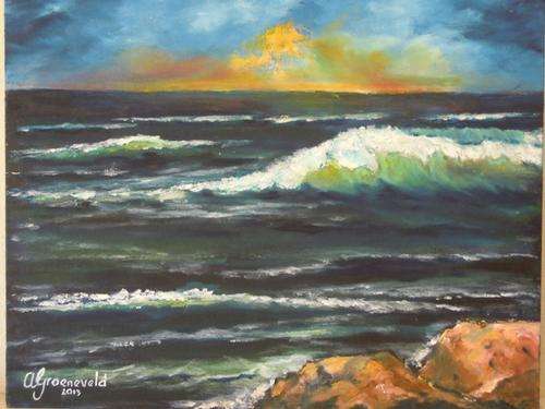 Deep seas by Andre Groeneveld 50 x 40 cm Oil on Canvas board