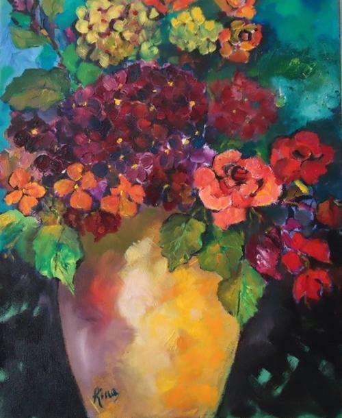Sonata by Rina Jonker Oil on Stretched  Canvas 35cm x 45cm