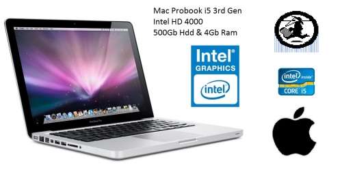 Apple Macbook Pro Intel i5(3rd gen) 2.5Ghz, 500Gb Hdd and 4Gb Ram, Intel 4000 on-board!