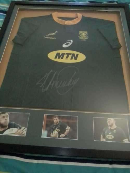 Framed Autographed Springbok Duane Vermeulen Jersey