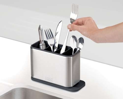 SURFACE STAINLESS STEEL CUTLERY DRAINER WITH EASY- DRAIN SPROUT