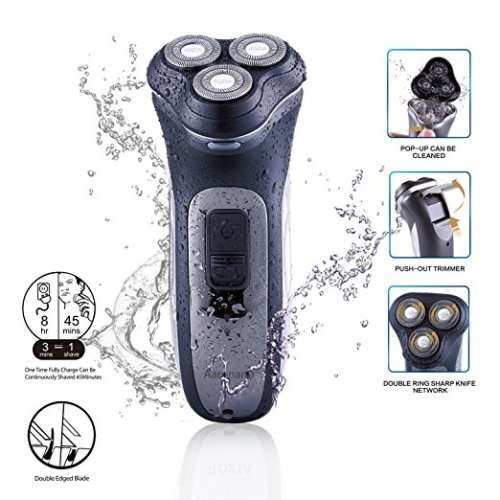Men's Rechargeable Electric Shaver Razor ¿ Hair Trimmer ¿ Wet and Dry Operation ¿ Mustache HT902