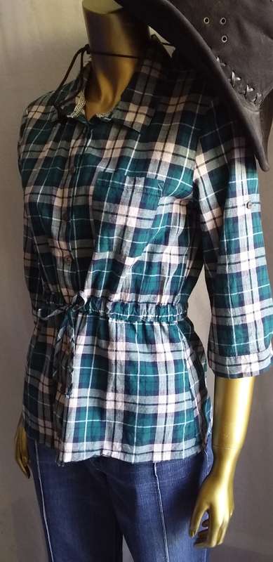 Green check Shirt Large