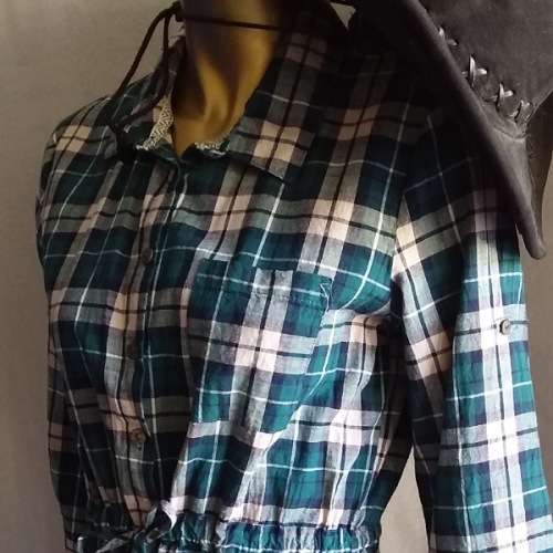 Green check Shirt Large