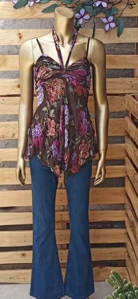 Brown Floral Top size 10