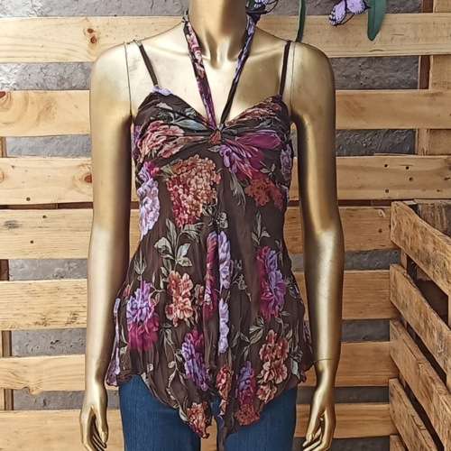 Brown Floral Top size 10