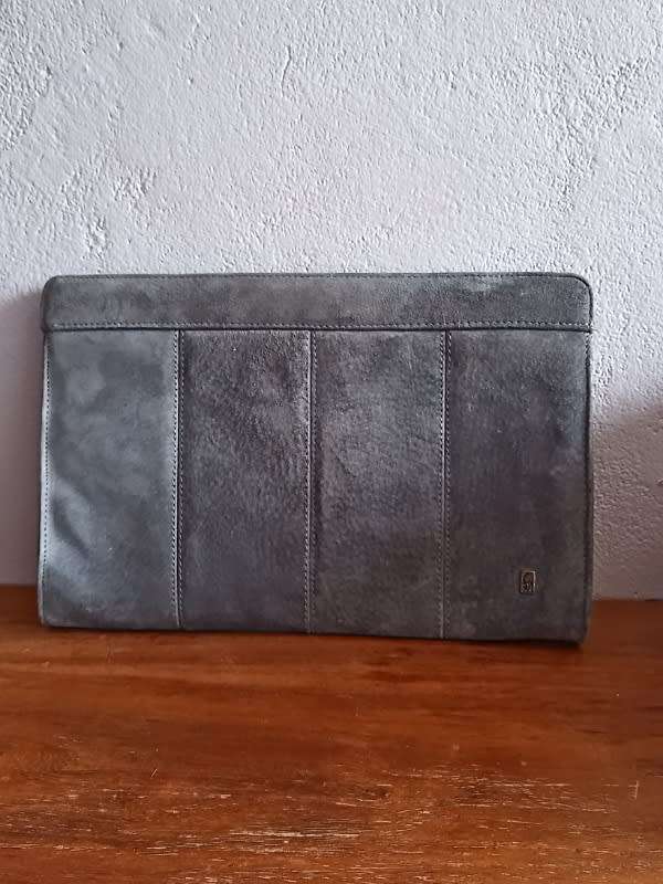 Grey clutch bag
