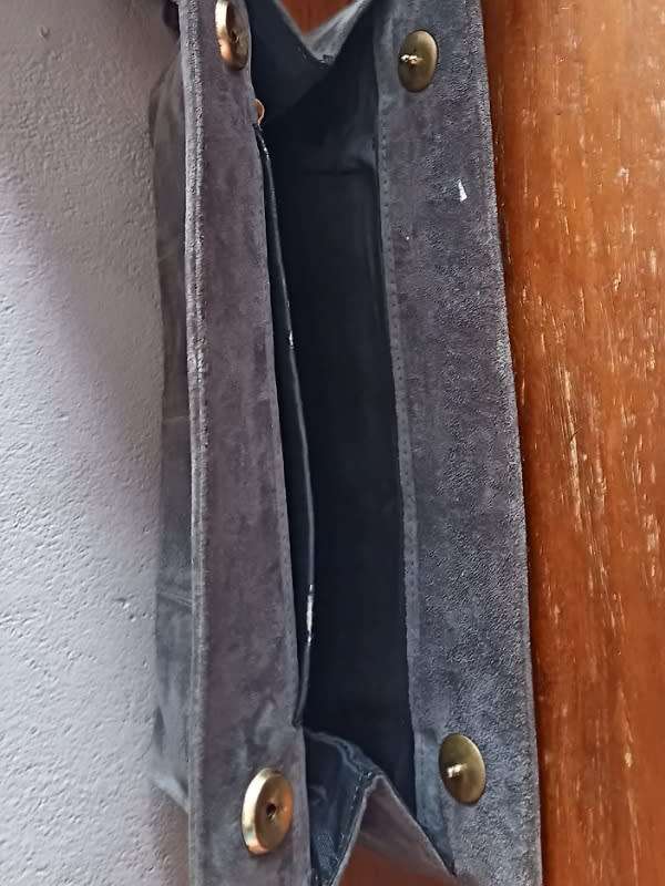 Grey clutch bag