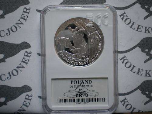 Poland 1oz Silver bat Graded PR70