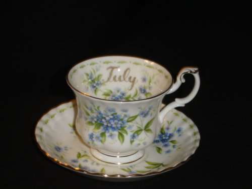 ROYAL ALBERT CUP & SAUCER " FLOWER OF THE MONTH SERIES" FORGET ME NOT "JULY"