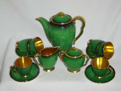 CARLTON WARE " VERT ROYALE " C/1930's COMPLETE COFFEE SET