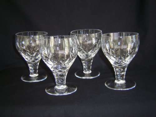 SET OF 4 STUART CRYSTAL GOBLETS