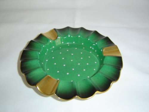 CARLTON WARE " VERT ROYALE " POLKA DOT ASHTRAY