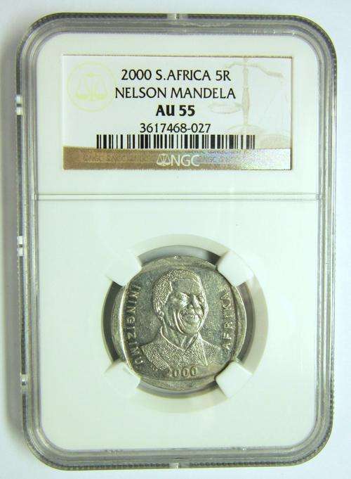 ***NGC AU53***Nelson Mandela 2000 R5 - The year with the LOWEST number of coins graded!!!