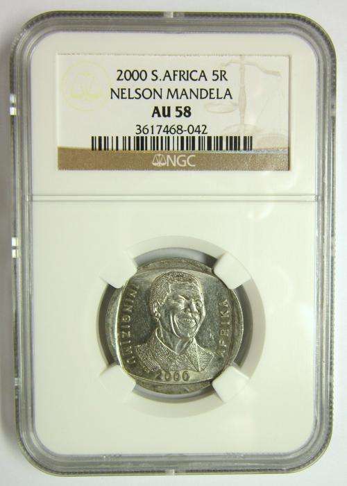 ***NGC AU58***Nelson Mandela 2000 R5 - The year with the LOWEST number of coins graded!!!