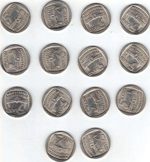 ***14 x 1994 Nelson Mandela Inauguration R5 Coins***