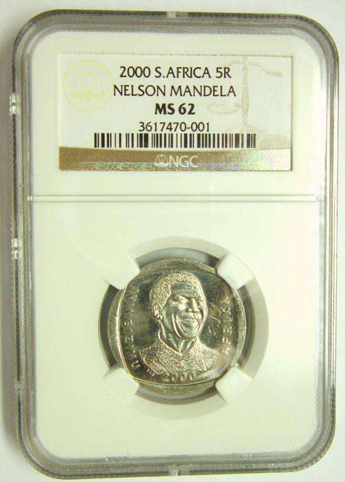 ***Nelson Mandela 2000 R5 - NGC MS62***STILL SCARCE!!!