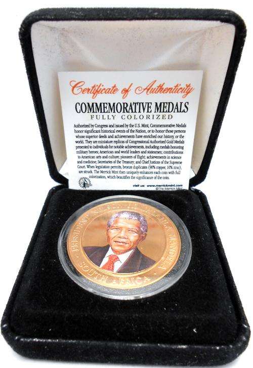 LATE ENTRY***Nelson Mandela, Fully Colorized Medallion***US Mint issue***