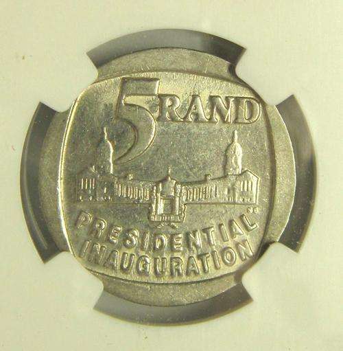***NGC AU58 - 1994 Nelson Mandela Inauguration R5***Complete your set***