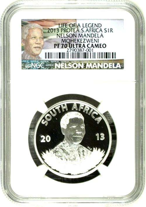 ***PF70- ULTRA CAMEO***MANDELA LABELLED***2013 Protea S1R***Life of a Legend***