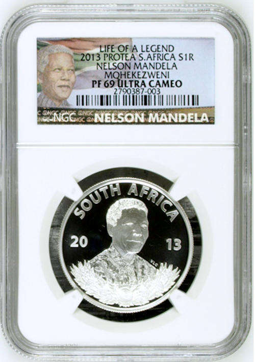 ***PF69- ULTRA CAMEO***MANDELA LABELLED***2013 Protea S1R***Life of a Legend***