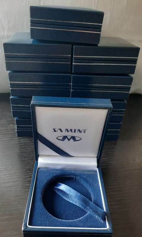 ***Empty blue SA Mint R2 Crown boxes***