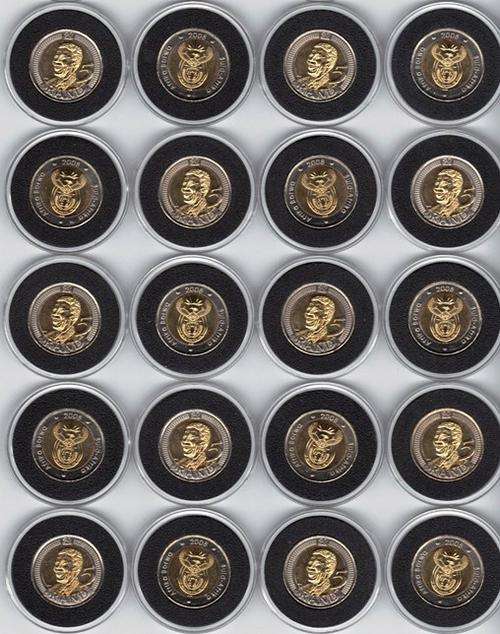 ***Mandela 2008 R5's***Black Encapsulated, from sealed bag of 400***Per coin***