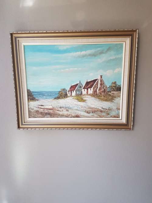 Gorgeous Signed and Framed Oil Canvas Painting by Barry Ross