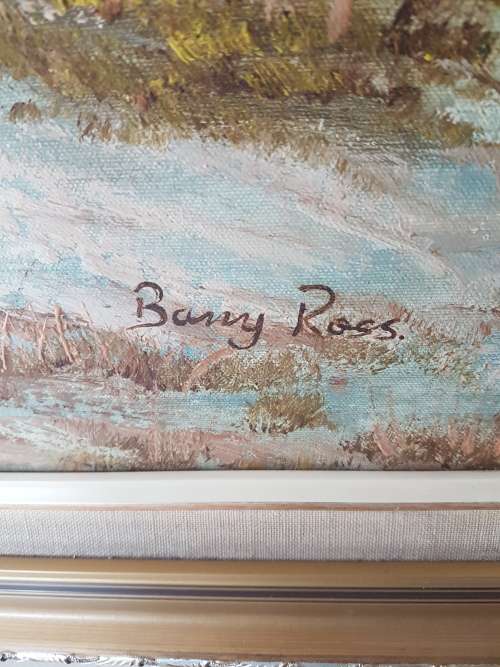 Gorgeous Signed and Framed Oil Canvas Painting by Barry Ross