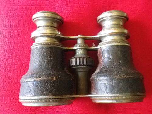 ANTIQUE " VERRES" BINOCULARS WITH LEATHER COVER