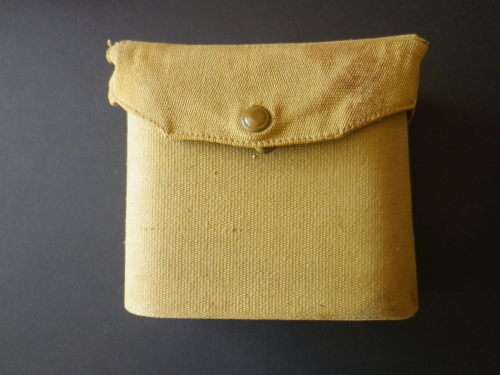 WW2 - ALLIED FORCES-1940 HARD CANVASS BINOCULAR CASE- "Z, L &T LTD " -  ONTARIO, CANADA - INSCRIBED