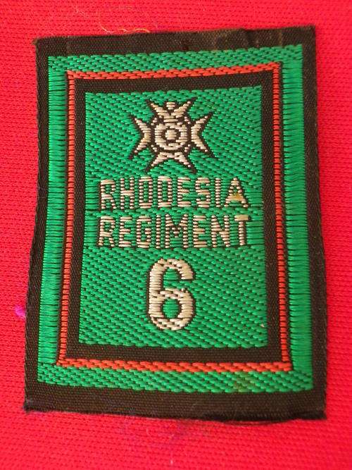 RHODESIA REGT SILK EMBROIDERED 6TH BATT. COMBAT / CAMO CAP BADGE UDI PERIOD