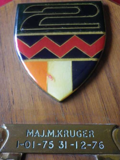SA ARMY- 2 SA INFANTRY BATTALLION PLAQUE ENGRAVED TO RECIPIENT  - BORDER WAR PERIOD