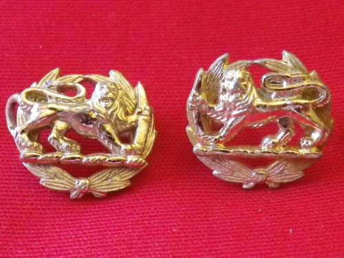 RHODESIAN ARMY - FACING PAIR GILT MAJORS RANK BADGES   - UDI PERIOD -