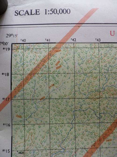 RHODESIA BUSH WAR PERIOD RESTRICTED MAP OF REKOMETJIE  1629A2, WITH CANCELLED MAP ON REVERSE