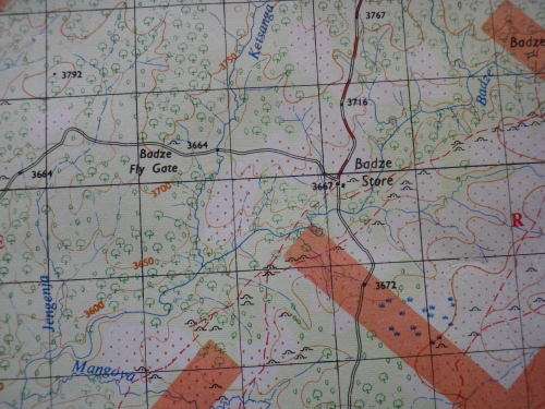 RHODESIA BUSH WAR PERIOD RESTRICTED MAP OF REKOMETJIE  1629A2, WITH CANCELLED MAP ON REVERSE