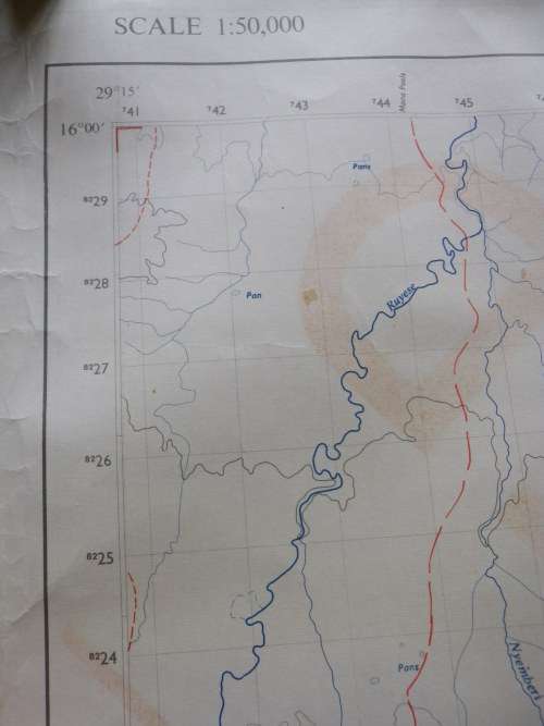 RHODESIA BUSH WAR PERIOD RESTRICTED MAP OF REKOMETJIE  1629A2, WITH CANCELLED MAP ON REVERSE