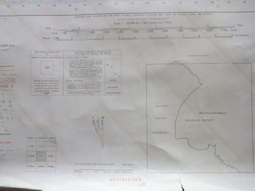 RHODESIA BUSH WAR PERIOD RESTRICTED MAP OF REKOMETJIE  1629A2, WITH CANCELLED MAP ON REVERSE