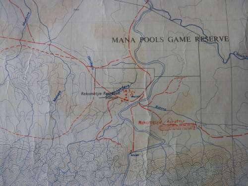 RHODESIA BUSH WAR PERIOD RESTRICTED MAP OF REKOMETJIE  1629A2, WITH CANCELLED MAP ON REVERSE