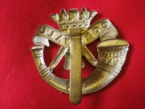 GREAT BRITAIN - DUKE OF CORNWALL'S LIGHT INFANTRY W/M CAP BADGE AS WORN WW1
