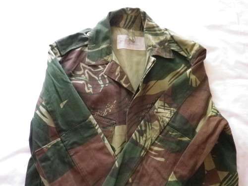 RHODESIAN ARMY CAMO JACKET - UDI PERIOD - MAKERS TAG INDISTINCT - INSCRIBED