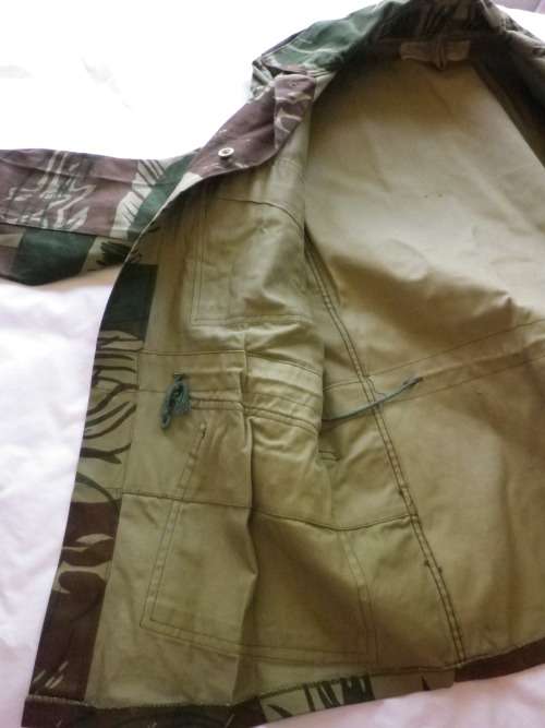 RHODESIAN ARMY CAMO JACKET - UDI PERIOD - MAKERS TAG INDISTINCT - INSCRIBED