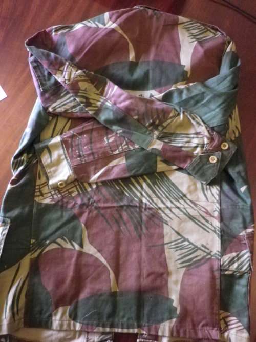 RHODESIAN ARMY CAMO JACKET - UDI PERIOD - MAKERS TAG INDISTINCT - INSCRIBED