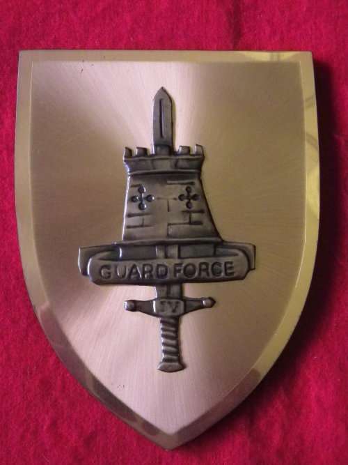 RHODESIA GUARD FORCE   COMMEMORATIVE COPPER ON RESIN WALL PLAQUE