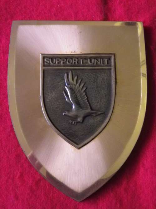 RHODESIA- BSAP SUPPORT UNIT  COMMEMORATIVE COPPER ON RESIN WALL PLAQUE