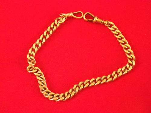 SILVER ALBERT (FOB) CHAIN WITH 2 DOG CLIPS WEIGHT 30 GRAMS LENGTH 270 MM