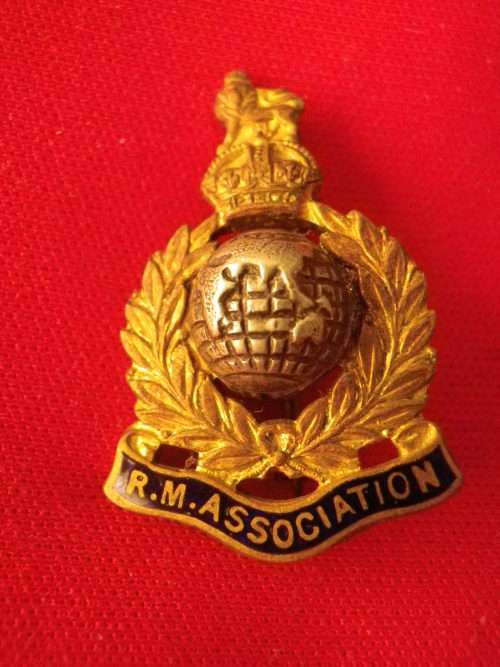 3866-  GREAT BRITAIN - ROYAL MARINES BI/M + ENAMEL ASSOCIATION BADGE NO 1716