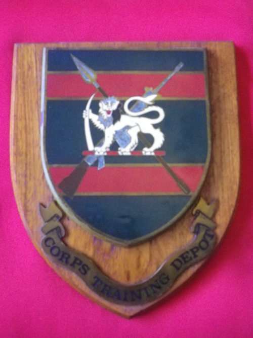 3893  RHODESIAN ARMY - CORPS TRAINING DEPOT PLAQUE - UNCOMMON - UDI PERIOD