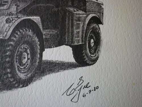 RHODESIA - COLIN EYRE PRINT OF MILITARY VEHICLES OF RHODESIAN BUSH WAR - "ELAND- 06/07/1980"